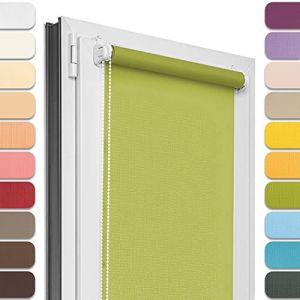 Estika Store Enrouleur sans percage - Vert Citron - 45 x 120 cm - Bloque 50-60% de la Lumière, Stores intérieurs pour Porte ou Fenetre (Estika, neuf)