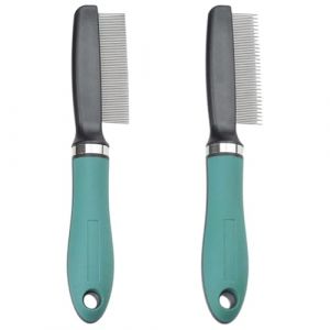Lice Comb, Professional Cat Grooming Brush, Multifunctional Detangling Dematting Tool with Fine Teeth, Gentle Trimming Design, 1 Piece, Stainless Steel, for Puppy, Daily Brushing, 10.59x3.15x1.18inch, (lipeo, neuf)