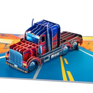 GREETING ART Carte pop-up de camion, carte d'anniversaire pop-up, carte de v&oelig;ux 3D, carte de f&eacute;licitations, carte pop-up, carte de f&ecirc;te des p&egrave;res, carte de d&eacute;part &agrave; la retraite (GREETING ART, neuf)