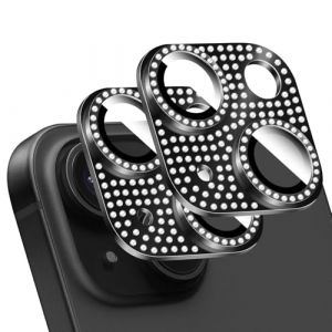 LucBuy 2 Pi&egrave;ces Protecteur D'objectif D'appareil Photo en Diamant Brillant pour iPhone, M&eacute;tal 3D Strass T&eacute;l&eacute;phone D&eacute;cor&eacute;, Protection Compl&egrave;te Arri&egrave;re Cam&eacute;ra Coque pour iPhone 12/iPhone 12 Mini (LucbuyEU, neuf)