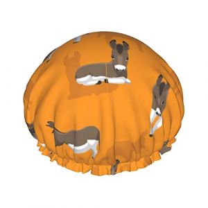 Drôle de bande dessinée motif d'âne bonnets de douche bonnet de bain réutilisable bonnet de bain élastique doux imperméable pour les bonnets de cheveux de toutes les longueurs de cheveux (FireBoomBoom, neuf)