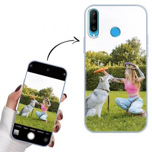 Yoedge Coque Personnalis&eacute;e pour Huawei P30 Lite Case 6,15" Personnalisable Housse avec Votre Propre Photo Image Texte Nom &Eacute;tuis Souple TPU Personnaliser Custom Bleu Cover pour Huawei P30 Lite (Somin Ivka EU, neuf)