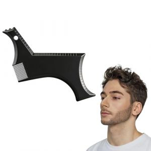 Peigne barbe homme, Beard Shaping Template Tool & Comb, Peigne Sculptant Barbe Taillee Et Entretenue, Barber Tools Pochoir &agrave; Barbe,pour Homme pour Bouc Moustache Pattes Ligne M&acirc;choire Joue (NlsqEU-AMZ, neuf)