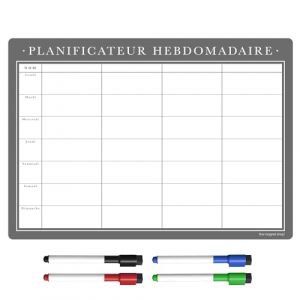 Planning Frigo Magnétique | Tableau Blanc Effaçable & Semainier | Liste de Courses et Calendrier pour Organisation Familiale (42 x 30cm [A3], multicolore) (The Magnet Shop., neuf)