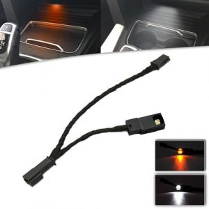 njssjd 1 pi&egrave;ce Support-gobelet LED suppl&eacute;mentaire avec &eacute;clairage d'ambiance pour B.MW 3' F30 F31 M3 F80 2016-2019, B.MW 4' F32 F33 F82 F83 2017-2020, &eacute;clairage de console centrale orange/blanc (ShenShengJiDian, neuf)