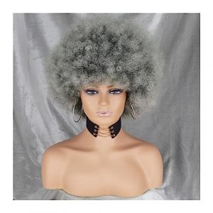 Perruques pour femmes Perruques afro for femmes noires perruques afro crépues courtes bouclées rebondissantes énormes perruques bouffantes moelleuses synthétiques de qualité supérieure for le cosplay (mengliouzhou, neuf)