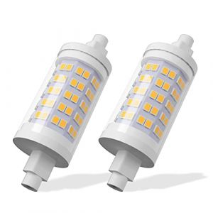 R7S LED 78mm, 10W R7S LED COB Ampoule Blanc chaud 3000K 1000LM, &Eacute;quivalent pour les lampes halog&egrave;nes 100W J78 R7S, AC 220-240V Pas de scintillement Non-dimmable, 2 pack (BVCL, neuf)