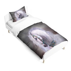 JEFFEL Parure de lit pour enfant - 135 x 200 cm - Motif cheval - Motif animal 3D - En microfibre - Très douce - Avec housse de couette et taie d'oreiller (Cheval 6, 120 x 150 cm) (LVUSX, neuf)