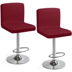 Housses de Chaise de Bar Extensible,Lot de 2 Housse de Chaise de Salle &agrave; Manger de Bar Universel Housse de Tabouret de Bar avec Dossier Housse Chaise de Bar pour Pub Cuisine Caf&eacute;(Rouge, Lot de 2) (Eckonaver, neuf)
