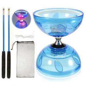 Diabolo LED avec roulement à billes, diabolo lumineux dans l'obscurité, 4 couleurs, lumière diabolo pour enfants, adultes, débutants, professionnels, kit de jonglage, roue libre, cirque, jouet de (aloneiy, neuf)