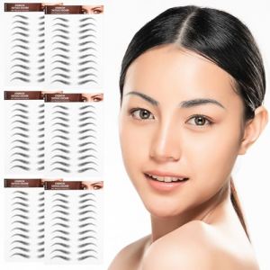 Mikikit 6 feuilles Autocollants Sourcils &Eacute;tanches Tatouage Temporaire R&eacute;aliste Pr&eacute;form&eacute; Lot pour Maquillage Facile et Look Naturel (Famidago, neuf)