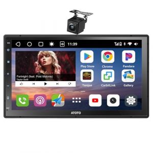 ATOTOEXCEL S8MS 7 Pouces Autoradio 2 DIN Android, LTE 4G int&eacute;gr&eacute;, CarPlay Android Auto sans Fil, 8-Core 4G+32G, WiFi/BT/USB Tethering, Cam&eacute;ra de recul, Double Bluetooth, Suivi GPS, LRV, S8G2C74MS-S01 (ATLCOPILOT LIMITED, neuf)