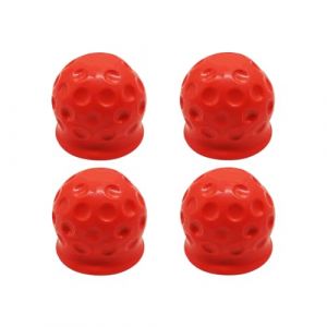 JNNJ 4 Pi&egrave;ces Cache Boule Attelage, Cache-Boule pour Crochet De Remorque, Housse De Protection Universelle en Plastique pour Boule D'attelage Voiture, Housse De Protection Boule Remorque(Rouge) (KJHmaoyi, neuf)