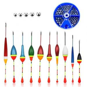 10 Pièces Flotteur Peche Bouchon Peche avec Plomb de Peche Bouchon de Peche Ovales pour Poissons Communs Truites Poisson Blanc Sandre Anguilles (0.6g/0.8g/1.2g/2.5g/3g/4.5g) (Sincere-EU, neuf)