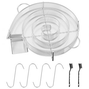 Dalephoric Petit G&eacute;n&eacute;rateur de Fum&eacute;e Froide 20,5x19,2x5cm, Serpentin Fumoir &agrave; Froid en Acier Inoxydable avec 4 Crochets et 2 Brosses, Fumoir Viande et Poisson, pour Barbecues, Fumeurs, Grils (PARPALEA MELON ACEES S.R.L., neuf)