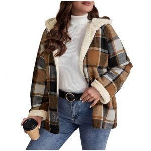 Doudoune Legere Femme avec Capuche Randonn&eacute;e Chaude Parka Veste Polaire Chaude Sport Froid Long Oversize Imperm&eacute;able Polaire Matelass&eacute; Ski Veste Sweat Manteau Cintr&eacute; Femme L (pitawdk, neuf)