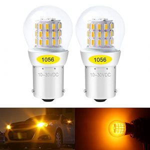 Defvnsy PY21W 1056 BAU15S Ampoules LED, Pas de Polarit&eacute; Super Lumineux Ambre/Jaune Ampoule 12-24V DC pour 7507 12496 5009, Ampoule Voiture pour Clignotant, Feu Arri&egrave;re, Clignotant Lat&eacute;ral(Lot de 2) (Defvnsy-EU, neuf)