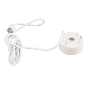 Bonbela Brumisateur d'eau pour étang avec 4 lumières LED colorées alimentées par USB pour intérieur et extérieur (blanc) (FEI QI, neuf)