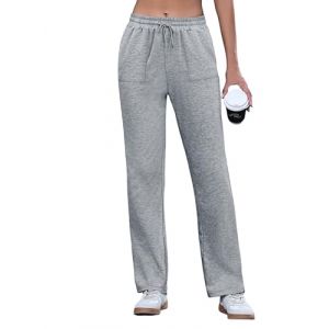 Uniexcosm Pantalon De Sport Long en Coton Pantalons pour Femme Pantalon Jogging Femme Pantalon De Surv&ecirc;tement d'hiver Gris Clair XXL (JingLong-EU, neuf)