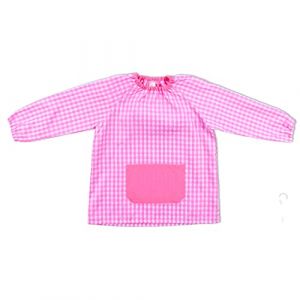 H HANSEL HOME Tablier d'&Eacute;cole pour Enfant et Gar&ccedil;on, Tablier Blouse Pas de Bouton &Eacute;lastique aux Poignets et au Cou Puor l'&Eacute;cole e Artisanat - Rose 2-3 Ans (HANSEL HOME, neuf)