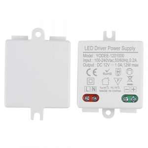 2 Pi&egrave;ces Mini Transformateurs LED 12V 12W, Driver 230V vers 12V DC IP67 &Eacute;tanche, Alimentation Compacte Sans Charge Minimale, Pour Rubans, Ampoules G4, MR11, MR16, &Eacute;clairage Int&eacute;rieur (QianGeShengXin, neuf)