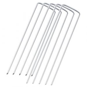50 Pcs 15 cm Piquets de Jardin, Piquet de Tente, Piquets de Fixation, pour Sardines de Fixation, Clous Ancrages au Sol en U pour Camping Bache Anti Mauvaise Herbe Tissu Anti-Mauvaises Herbes Jardin (Kexiangkeji, neuf)