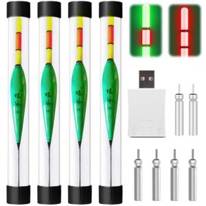 CHENBOOW Accessoires de P&ecirc;che,4 Pi&egrave;ces Flotteur P&ecirc;che,Flotteurs de P&ecirc;che &agrave; LED,Flotteurs pour P&ecirc;che,Bouchon Peche,Bouchon Lumineux Peche,pour la P&ecirc;che au Lac,Rivi&egrave;re ou &eacute;tang (CHENBOOW, neuf)