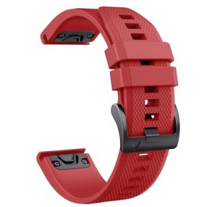 NotoCity Bracelet pour Garmin Fenix 5/6/7/7 pro/6 pro/5 plus, Bracelet Quickfit 22mm Compatible avec Garmin Forerunner 935/945/955/965, Epix Gen 2, Instinct/2, Approach S60, Quatix 7/6/5/7 pro(Rouge) (NotocityEU, neuf)