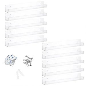 DIFLAX Etagere Murale Porte Vinyle 10 Pi&egrave;ces, Support Vinyle Mural Transparent, Pour Rangement Vinyle, Cd, Photo, Collection, D&eacute;co Maison (SVF TUNDER PRICE, neuf)