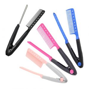BELLIFFY Peigne Lisseur en V Pliable 4 Pi&egrave;ces &ndash; Brosse Professionnelle R&eacute;sistante &agrave; la Chaleur Peigne Lisseur &agrave; Pince pour Cheveux Emm&ecirc;l&eacute;s Coiffage Rapide et Portable Adapt&eacute; &agrave; Tous (Hunation, neuf)