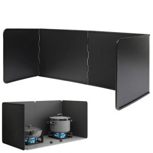 Wuciray 30cm Protection Anti-&eacute;claboussures Liable pour Cuisini&egrave;re Cuisine Protection Anti Eclaboussure Cuisine Reglable Plaque Anti Projection Cuisine Noire Protection Cuisine Mur (HYYM, neuf)
