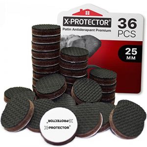 Patin antiderapant X-PROTECTOR - 36 pcs 25 mm Patin Caoutchouc Premium - Patins Antid&eacute;rapants Autocollants - Patin en Caoutchouc - Anti D&eacute;rapent Meuble - Id&eacute;al pour la fixation en place des mobiliers! (HOUSE TECHNOLOGIES LTD, neuf)