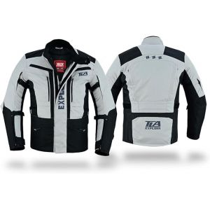 TLA EXPLORA Veste Moto avec protections &agrave; 2 Couches, 4 Saisons, doublure amovible, imperm&eacute;able, respirante. Tailles S &agrave; 6XL Homme et Femme, Blouson Moto Enduro, Adventure, Motoneige, Quad, ATV. (TLA RACING, neuf)