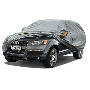 Kayme Bâche Voiture Étanche Respirante Compatible avec Audi Q7 (2005-2025), Poids Lourd Housse de Protection Voiture Extérieur, Contre Pluie Soleil Poussière avec Doublure en Coton. (kayme car covers shop, neuf)