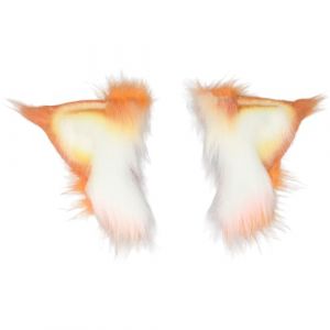 SLXLYH Serre-tête avec oreilles de chat - Bandeau avec oreilles de chat - Bandeau pour costume de femme à thème féminin - Sous-cultures (orange blanc) (anbeidianzi, neuf)