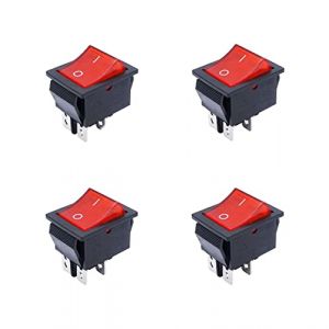 Interrupteur à Bascule,4 piècesBateau Interrupteur à Bascule 4 Bornes Lumière On/Off Broches Type Bateau ON/OFF Commutateur à Utilisation Industrielle 4 broches 16a 250vac (NewZYE, neuf)