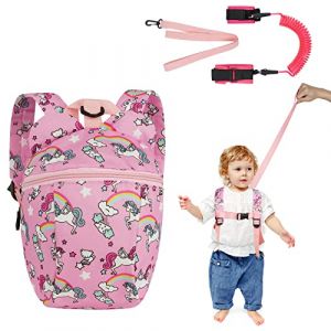 AOMIG Harnais de S&eacute;curit&eacute; Enfant,2.5M Anti Perdu Laisse Enfant Poignet de 360 &deg; Rotation Sac a Dos Harnais de S&eacute;curit&eacute; Emp&ecirc;che Enfants de se Perdre,Convient pour Sortir,Shopping,Marcher (AomigEU, neuf)