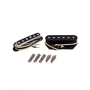 Alnicov Ensemble de micros de guitare Vintage silencieux pour micro manche et chevalet pour remplacement de pi&egrave;ces de guitare &eacute;lectrique de Style Tele Telecaster avec marque F (Music Lover EU, neuf)