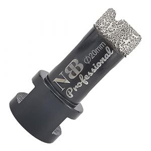 NBB Scie cloche diamant brasé sous vide avec M14, pour le forage à sec ou humide de manière professionnelle sur porcelaine dure, céramique, carrelage, granit, pour meuleuse d'angle (Dia.20mm) (EASTAR SUPER HARD TOOLS S.L., neuf)