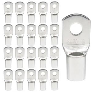 20 Pi&egrave;ces Cosses de C&acirc;ble - Cosse Tubulaire 70mm&sup2; & Cosse Annel&eacute;e M8 en Cuivre &Eacute;pais Zingu&eacute;, Pour installations &eacute;lectriques industrielles et automobiles, Non isol&eacute;es(Argent&eacute;, SC70-8) (QidarusXL-FR, neuf)