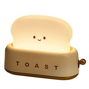 A/R Veilleuse Mignonne de Pain grillé | Veilleuse de Grille-Pain décor de Chambre Mignon | Veilleuse sans Fil pour Chambre d'enfant pour Enfants, décor de Chevet de Chambre à Coucher, minuterie (Alacritua Europe, neuf)