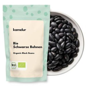 1kg BIO Haricots black turtle - haricots noirs BIO s&eacute;ch&eacute;s & sans additifs - haricots noirs en emballage biod&eacute;gradable (KONTORHAUS G&Ouml;RICKE UG, neuf)