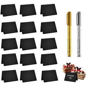 Mini Tableau Noir, Mini Panneau D'affichage, 15 Pièces Mini Ardoise Craie Plastique, Mini Tableaux Noir, Mini Tableau Noir Table, pour Buffet, Mariage, Boulangerie, Fête, Petit Tableau Noir - 75x100mm (RSD-EU, neuf)