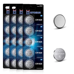 Kitosun CR1620 Piles Lithium Bouton Batterie 3V - CR 1620 Pile Batterie au Lithium pour Mazda Toyota Lexus Honda Accord Cl&eacute; &agrave; Distance de Voiture Syst&egrave;me D'alarme (20 pi&egrave;ces) (Kitosun, neuf)