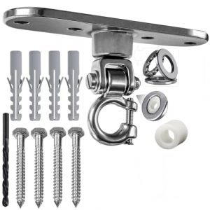 WWFFEN Crochet de Plafond pour Charge Lourde, pivotant &agrave; 360 &deg; Crochet de balan&ccedil;oire en Acier Inoxydable, pour poutres en Bois et plafonds en b&eacute;ton Crochet, pour Fauteuil Suspendu Sac de Frappe (WWFFEN, neuf)