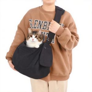 Lwuey Sac Transport pour Chien - Sac Bandouliere Chiot 5KG Portage Porte Ventral Chat R&eacute;glable avec Pochette en Filet Respirant pour Ext&eacute;rieur,Voyages (Liwuwer, neuf)