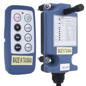 Mini T&eacute;l&eacute;commande sans fil pour pont roulant grue pour industriel 6 canaux boutons 220V Treuil &eacute;lectrique Treuil Remorque &agrave; benne basculante radio Emetteur et r&eacute;cepteur Saga-L8 (Factory-Direct Company, neuf)