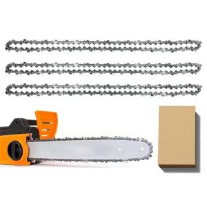 Lot de 3 chaînes de tronçonneuse pour barre de 40 cm, 57 maillons d'entraînement, calibre 3/8" LP 0,1 cm, chaîne de rechange compatible avec Titan, Black & Decker, Einhell, Ryobi, Oregon et plus (ferjfirkj, neuf)