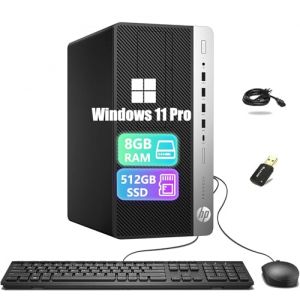 HP ProDesk 600 G3 Mini Tour Ordinateur de Bureau, Intel Pentium G4400, 8 Go de RAM, SSD de 512 Go, WiFi, Bluetooth, Clavier am&eacute;ricain, Windows 11 Pro (reconditionn&eacute;) (KDSHAN EU Store, neuf)