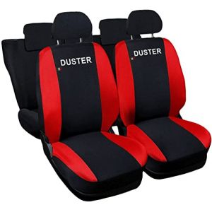 Rebeca Shop - Housses de siège pour siège Auto, compatibles Housses de siège Auto pour Duster |Noir/Rouge | Made in Italy | Housses pour sièges Avant et arrière | Compatibles airbags (Rebecashop, neuf)